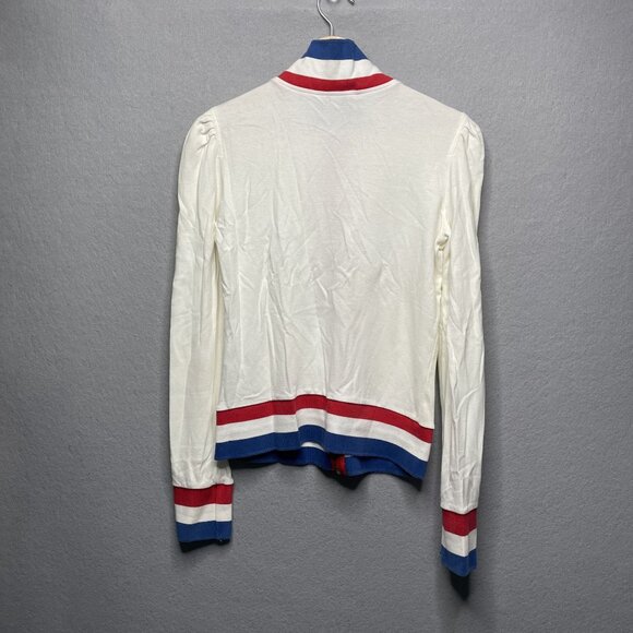 Diesel L Off White Red & Blue Zip-Up Jacket For Women - Picture 5 of 7